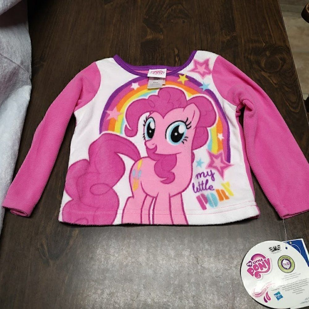 New My Little Pony Pink Soft Fleece Pajama Set Size Girl's 2T